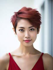 Fototapeta premium Clouse up portrait of beautiful Japanese woman.