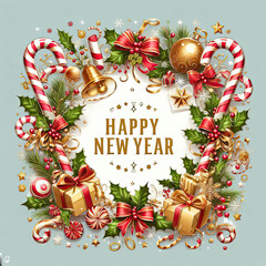 Christmas and New Year festive frame background