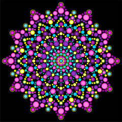 Mandala dot painting print art decor design background