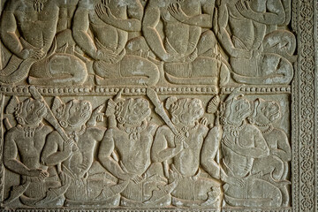 ancient stone carving on the wall