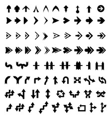 Arrows Black Icons Set. Arrows Vector Collection. Modern Simple Arrows Vector Illustration