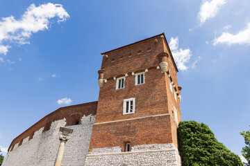 Royal Wawel castle tower in Krakow Malopolska region in Poland