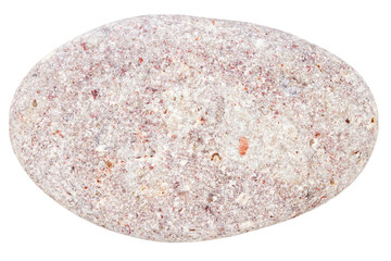 Top view of single red pebble