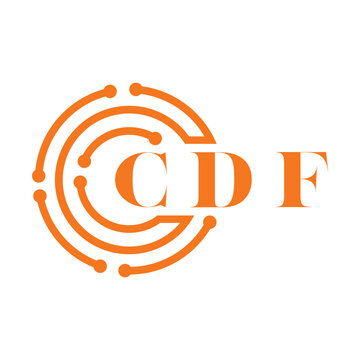 CDF letter design. CDF letter technology logo design on white background. CDF Monogram logo design for entrepreneur and business