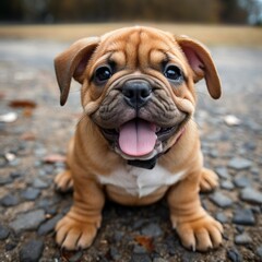 Fototapeta premium A curious and innocent baby puppy