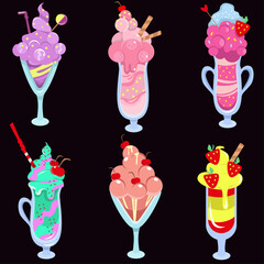 cocktails brightly colored drinks in glasses summer delight sweetly 