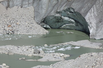 Detail of the melting Ngozumba Glacier, Gokyo.