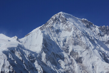 Cho Oyu, high mountain on the Nepal China border.