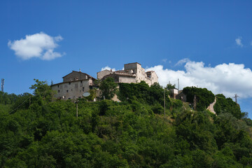 Country landscape in Umbria along the via Flaminia