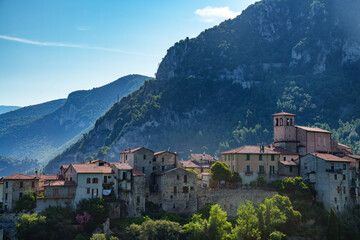 Fototapeta na wymiar View of Papigno, historic village near Terni