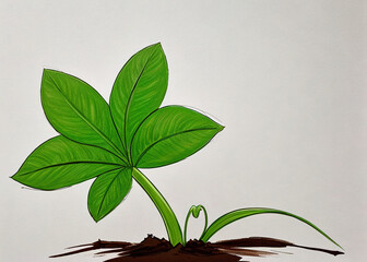 A close up of plants growing out of dirt. 