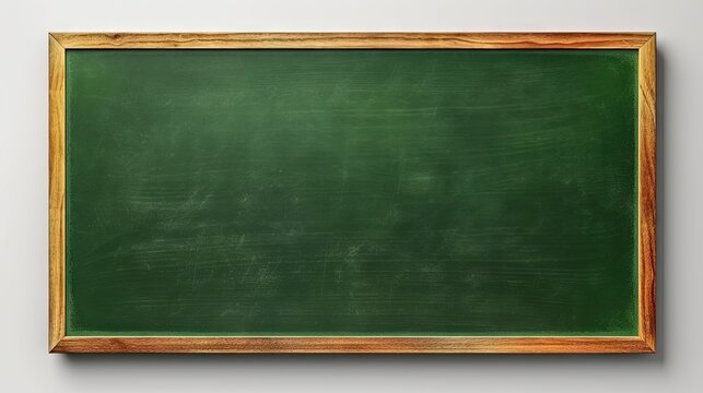 Blank green chalkboard, blackboard texture with copy space with chalk traces