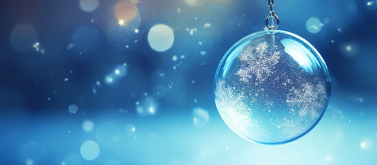 Fototapeta na wymiar スノードームの中に輝くクリスマスツリー、Christmas tree shining in a snow globe、Generative AI 