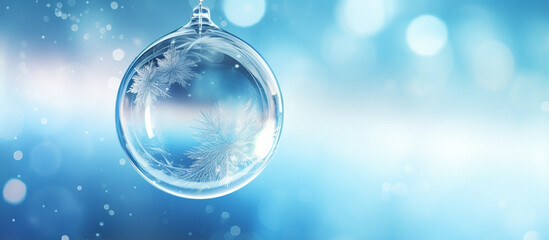 スノードームの中に輝くクリスマスツリー、Christmas tree shining in a snow globe、Generative AI	 - obrazy, fototapety, plakaty