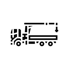 boom truck construction vehicle glyph icon vector. boom truck construction vehicle sign. isolated symbol illustration