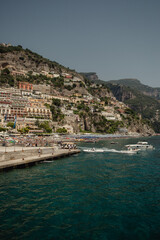 Fototapeta na wymiar Amazing views of the historical town of Positano in Amalfi Coast Italy