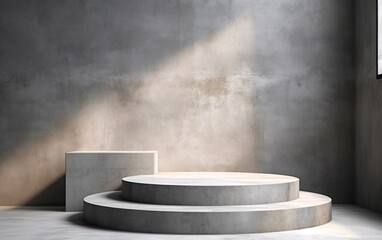 concrete podium background for product display	