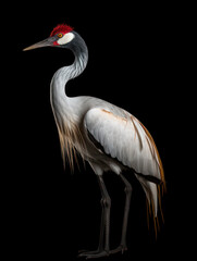 Obraz premium Crane Studio Shot Isolated on Clear Black Background, Generative AI