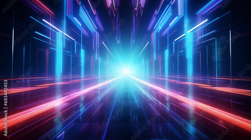 Poster futuristic technology abstract background with lines for network, big data, data center, server, int