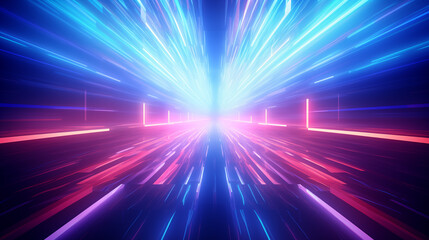 Digital technology metaverse neon blue pink background, cyber information, abstract speed connect communication, innovation future meta tech, internet network connection, Ai big data, illustration