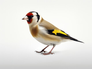 Naklejka premium Goldfinch Studio Shot Isolated on Clear White Background, Generative AI