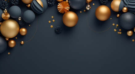 クリスマスボールと装飾とクリスマスの白い背景 - 3Dレンダリング,Christmas background with Christmas balls and decorations - 3D rendering,Generative AI	