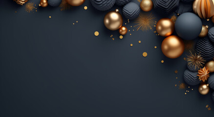クリスマスボールと装飾とクリスマスの白い背景 - 3Dレンダリング,Christmas background with Christmas balls and decorations - 3D rendering,Generative AI	 - obrazy, fototapety, plakaty