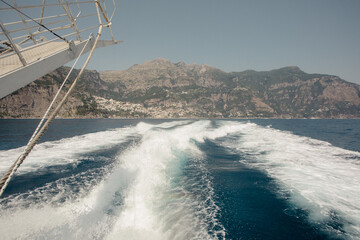 Amazing sea views of Mediterranean Sea in Positano Amalfi Coast Italy