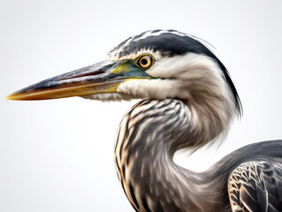 Heron Studio Shot Isolated on Clear White Background, Generative AI