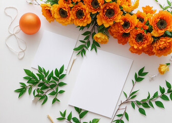 A snowy wonderland of festive spheres and vibrant blossoms, dancing in celebration of the magic of christmas. 