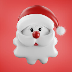 snowman with santa claus hat, 3D