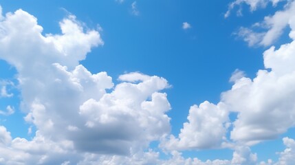 Naklejka na ściany i meble Blue sky background and white clouds soft focus stock.Generative AI