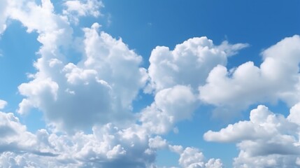 Naklejka na ściany i meble Blue sky background and white clouds soft focus stock.Generative AI