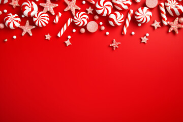 クリスマス・デコレーションの背景（テキストスペース付き背景）Christmas decoration background (background with space for text)Generative AI	