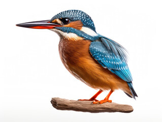 Fototapeta premium Kingfisher Studio Shot Isolated on Clear White Background, Generative AI