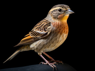 Fototapeta premium Passerine Studio Shot Isolated on Clear Black Background, Generative AI