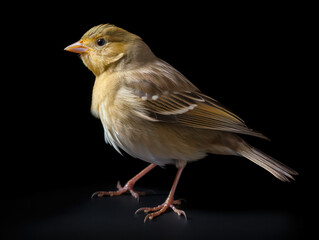 Passerine Studio Shot Isolated on Clear Black Background, Generative AI
