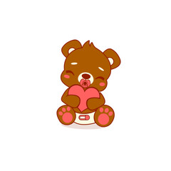 Little Bear with love Logo Cartoon