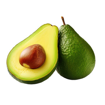 Fresh avocato opened, transparent background