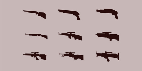 weapons assault collection with silhouette design