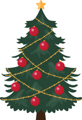 Christmas tree. Christmas symbol. Festive mood. Vector.