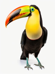 Naklejka premium Tucan Studio Shot Isolated on Clear White Background, Generative AI