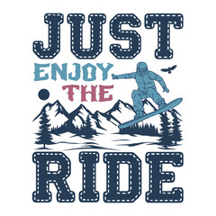 Snowboarding T-Shirt Design Outdoor Adventure With Vector