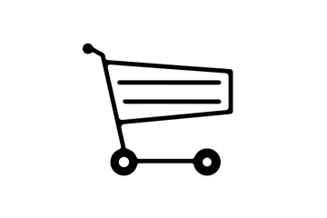 Shopping cart line editable stroke vector art icon. Shopping cart icon for apps and websites. Web store and shop buy logo symbol. EPS10 