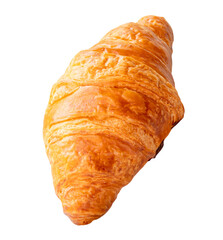 Top view of croissant isolated on white background with clipping path in png file format
