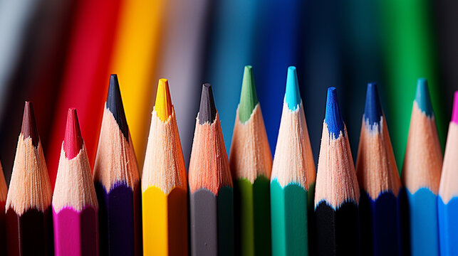 color pencils on white background HD 8K wallpaper Stock Photographic Image 