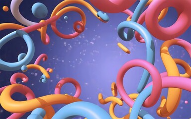 3d render abstract colorful pastel background ai generative