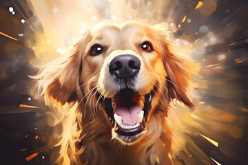 Funny portrait of a cute dog