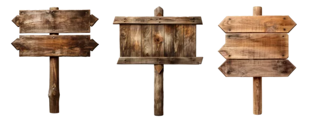 Fototapeten Blank empty wooden rustic signage sign board signpost post wood on transparent background © Thumbs