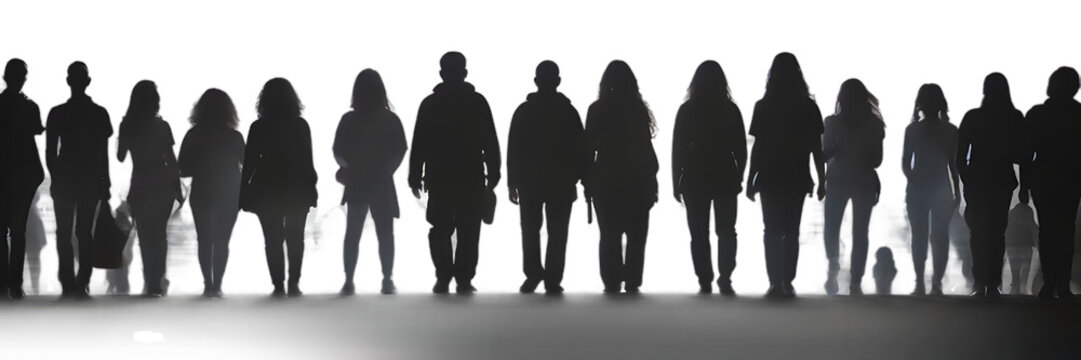 set of silhouettes of people